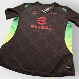 PUMA AC Milan Diavoli Off-White Soccer Jersey Black Green Yellow Mens size S NWT